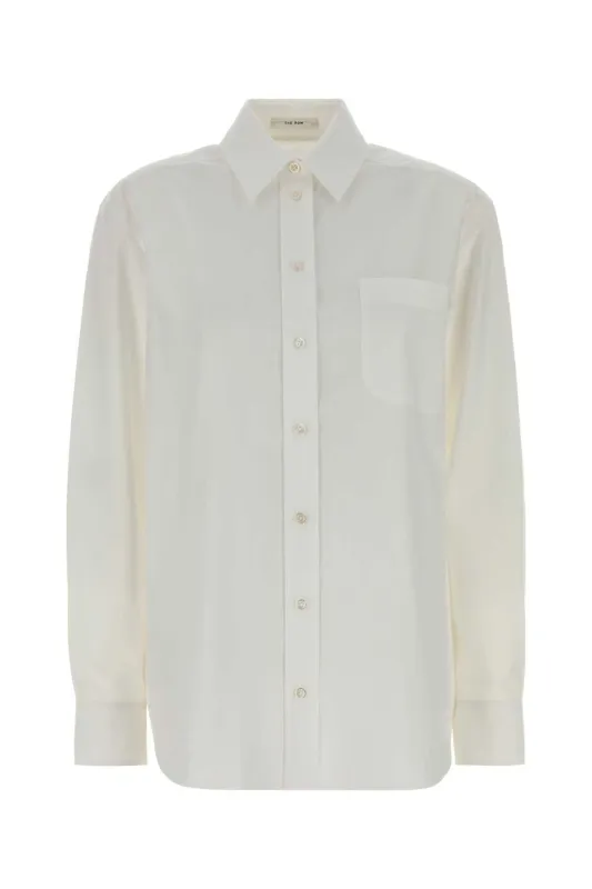 WHITE COTTON GAVINA SHIRT made by The Row