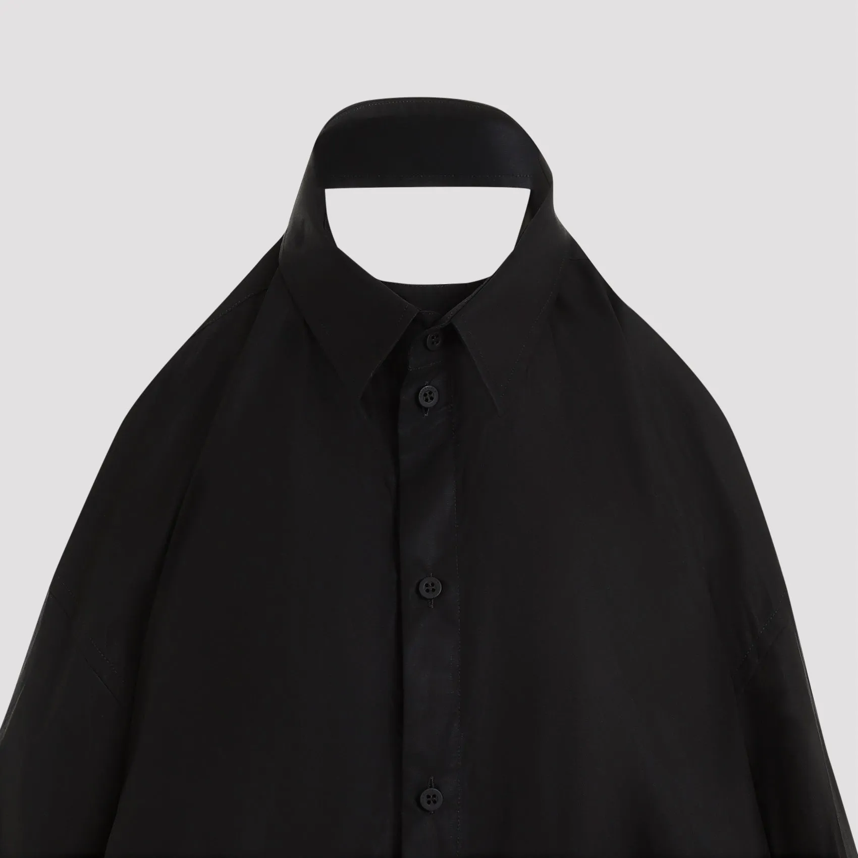Balenciaga Shirt Dress, Black Cotton with Suspended Collar sold by Lord & Taylor product image thumbnail 5