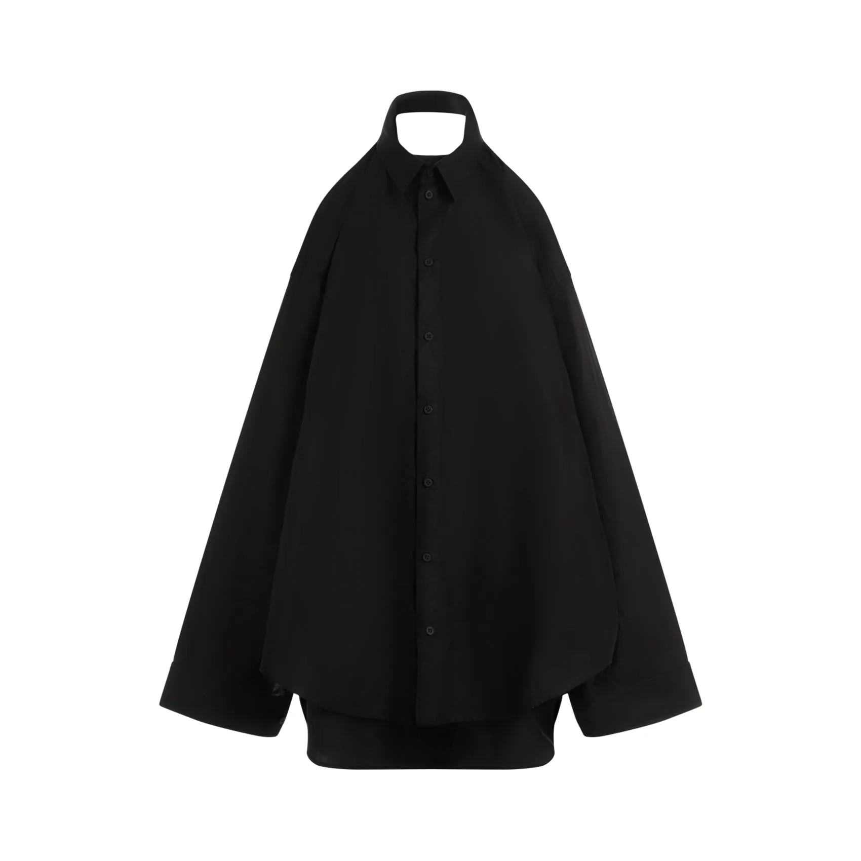 Balenciaga Shirt Dress, Black Cotton with Suspended Collar sold by Lord & Taylor product image thumbnail 2
