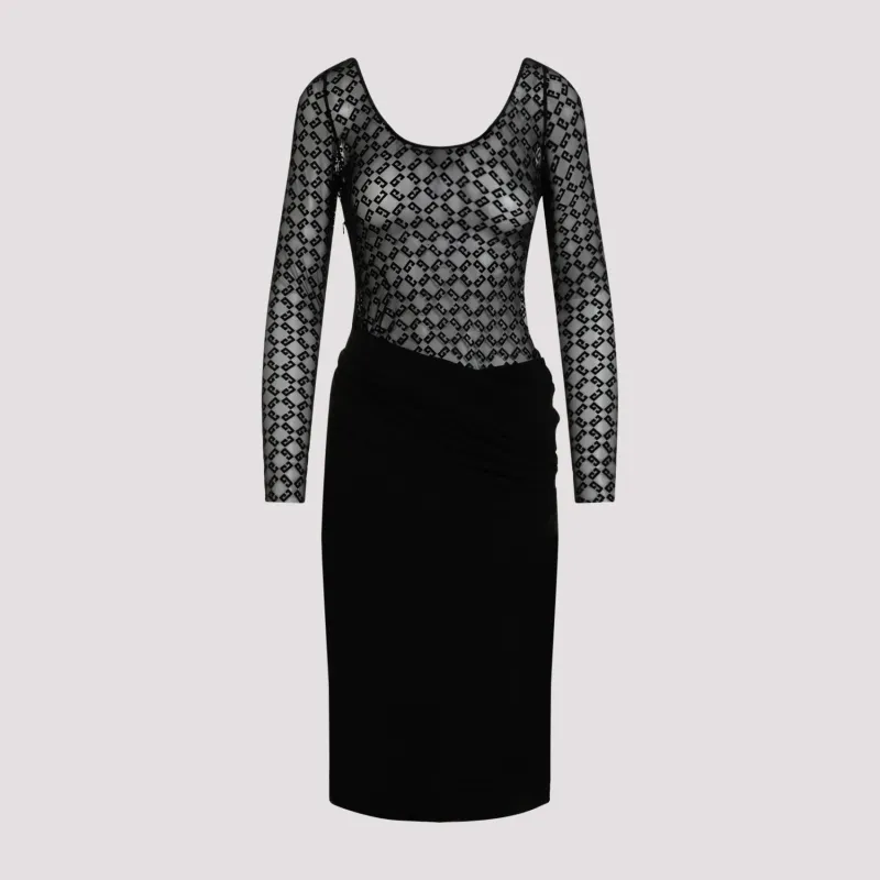 Givenchy Midi Dress, Black with Logo Print made by Givenchy
