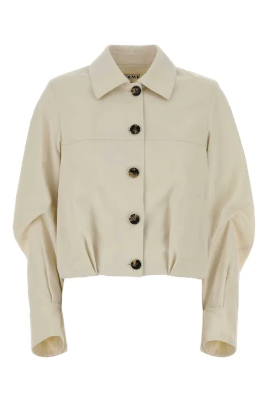 IVORY COTTON BLEND JACKET made by Loewe