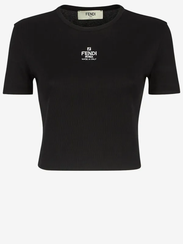 Stretch Cotton Top with Logo made by Fendi