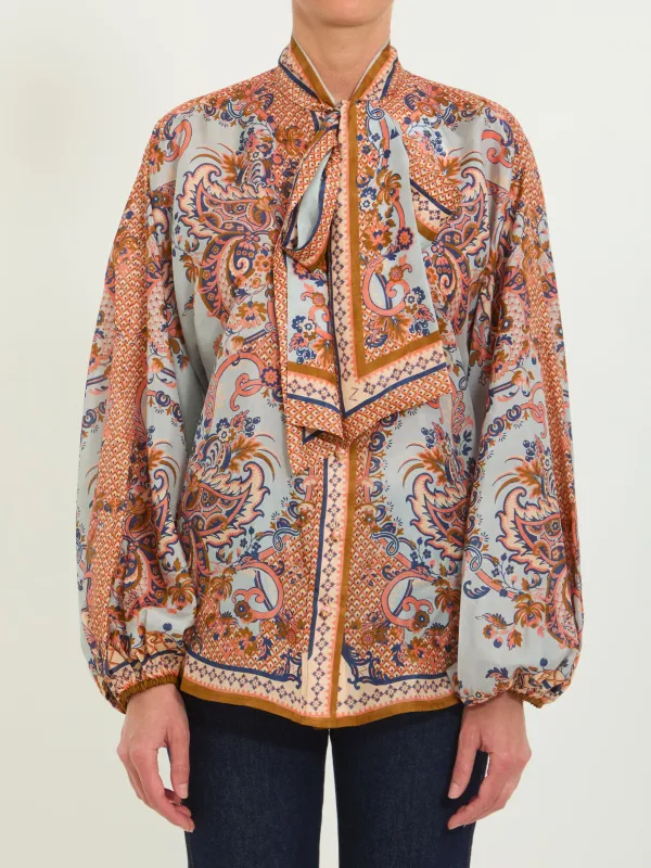 Aster tie neck blouse made by Zimmermann