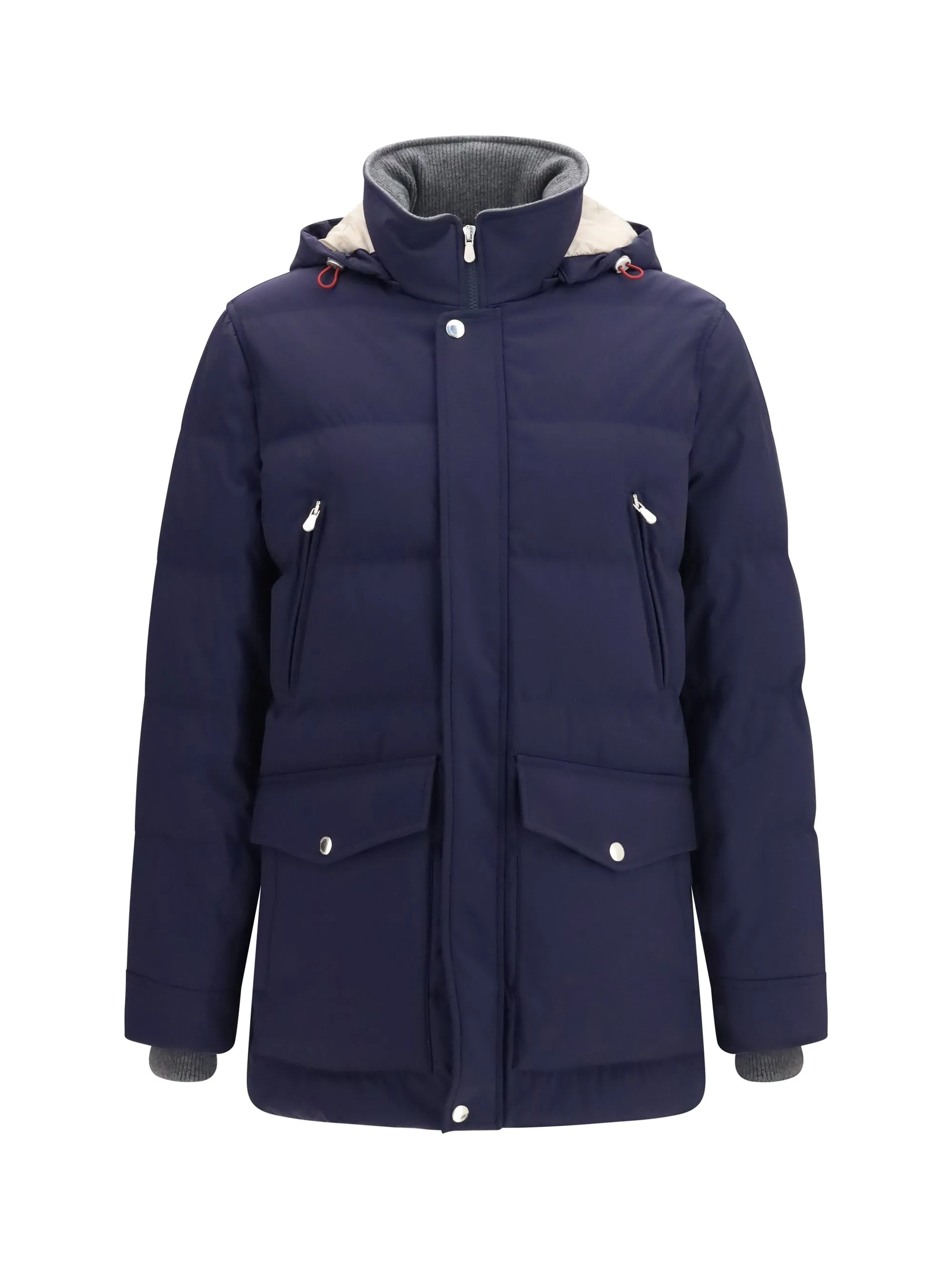 Nylon Hooded Jacket Cobalt/Pewter sold by Lord & Taylor