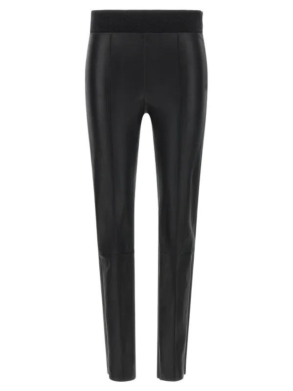 Stretch nappa leather leggings made by Brunello Cucinelli