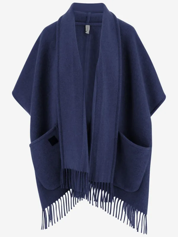 Cape in Cashmere Navy made by Salvatore Ferragamo