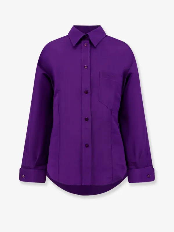 Shirt Silk Shantung Purple made by Balenciaga