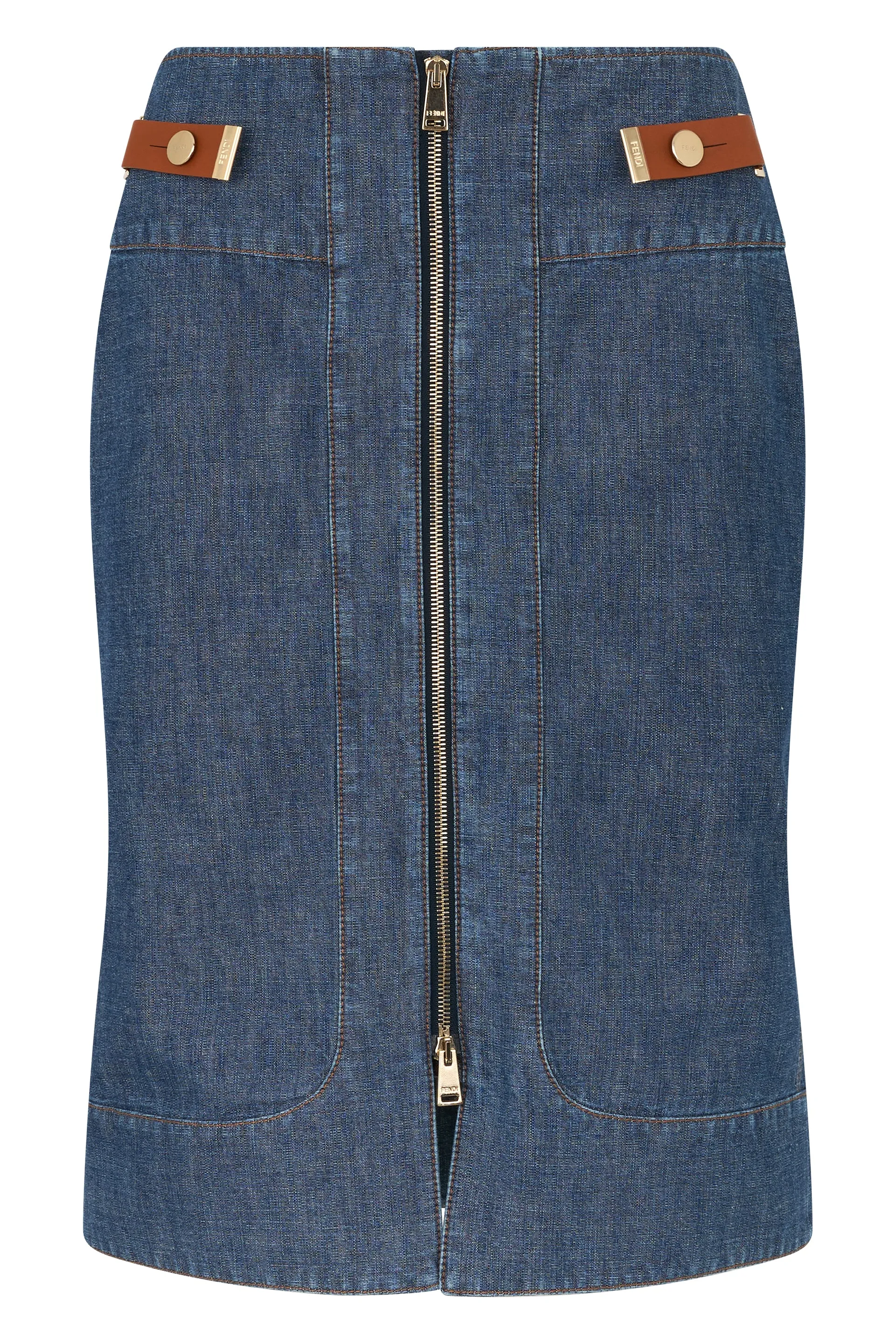 DENIM SKIRT WITH ZIPPER sold by Lord & Taylor