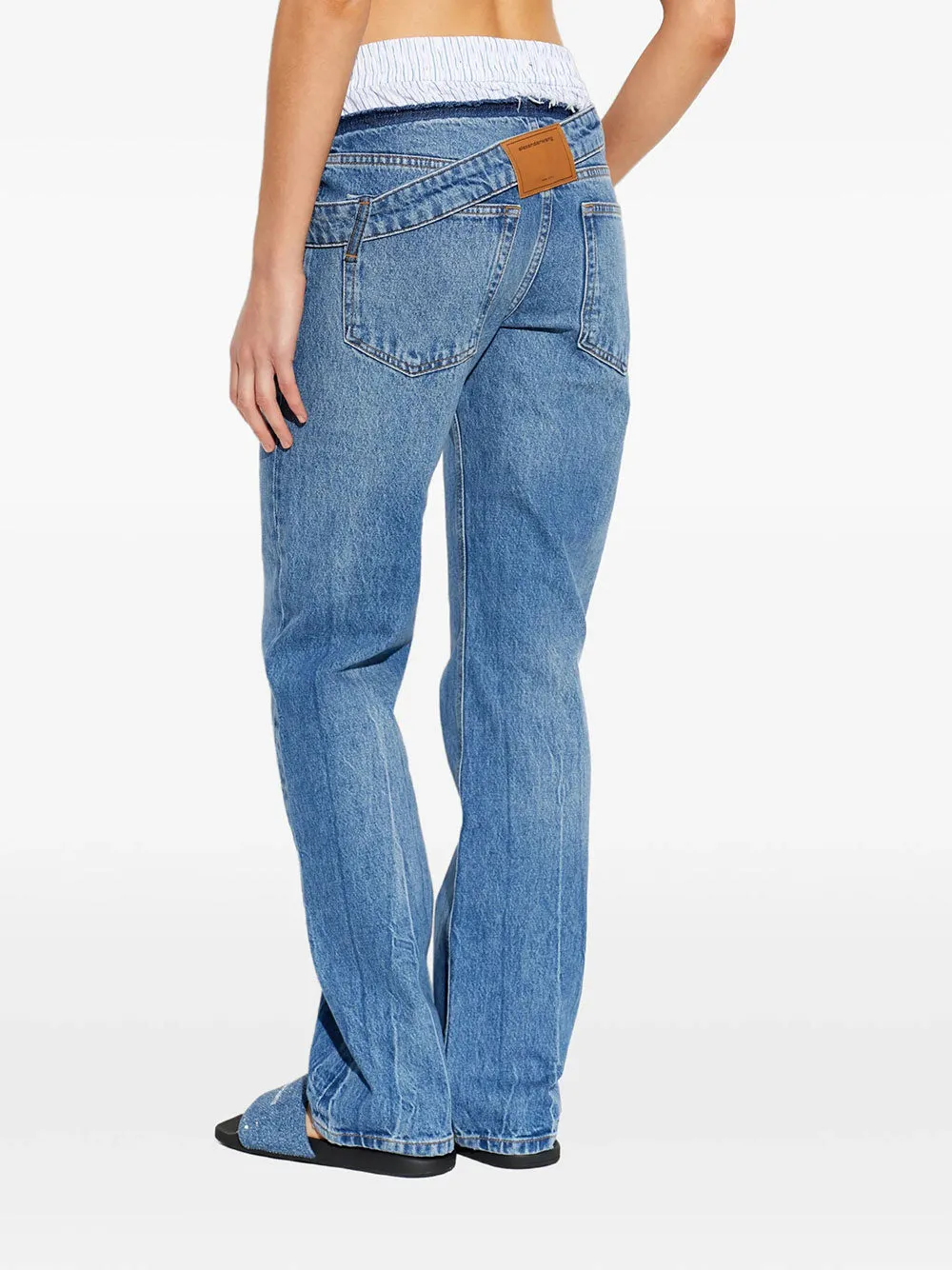 BOXER DETAIL AND DROP WAISTBAND SLIM FIT JEANS sold by Lord & Taylor product image thumbnail 3