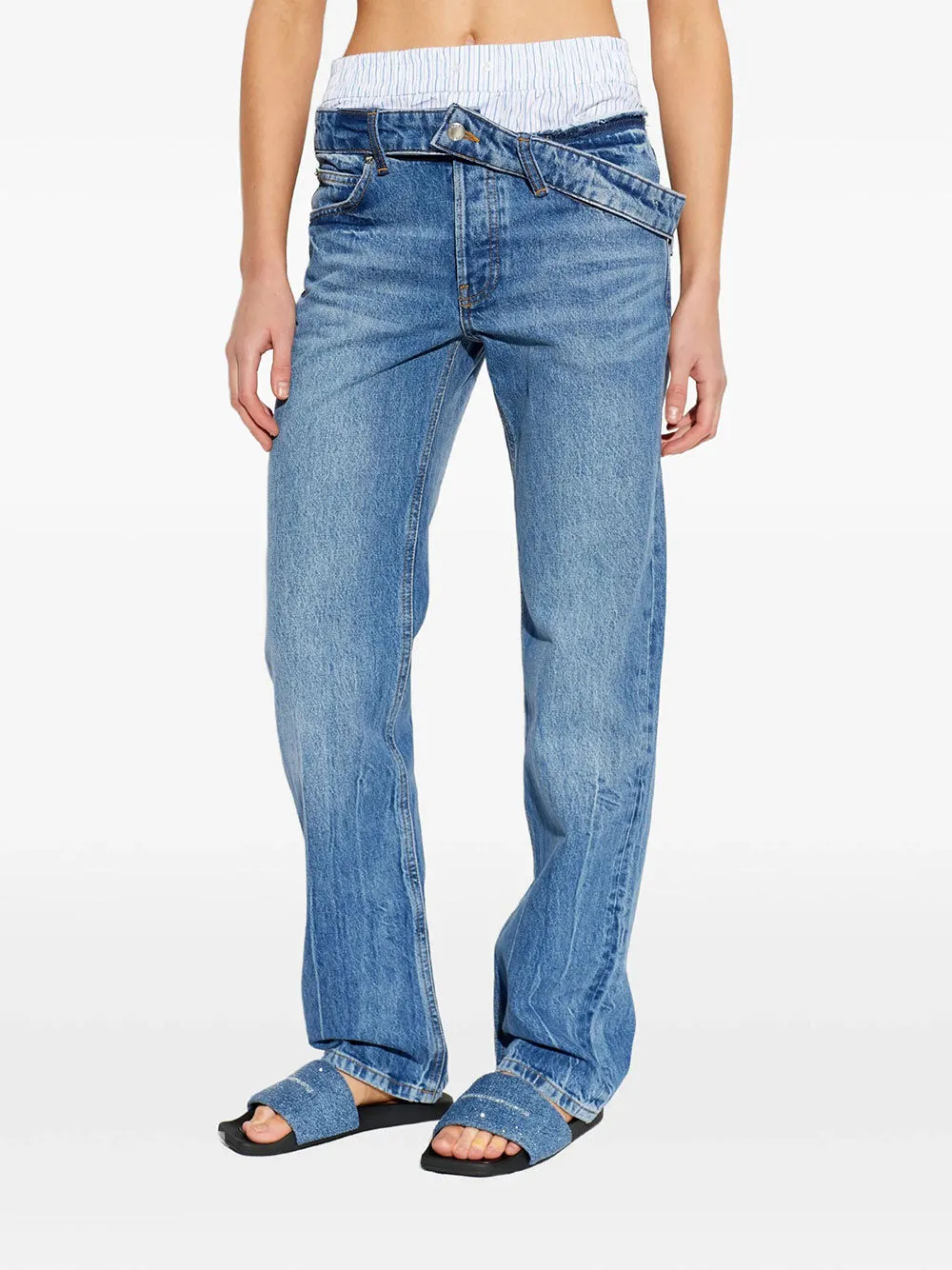 BOXER DETAIL AND DROP WAISTBAND SLIM FIT JEANS sold by Lord & Taylor product image thumbnail 2
