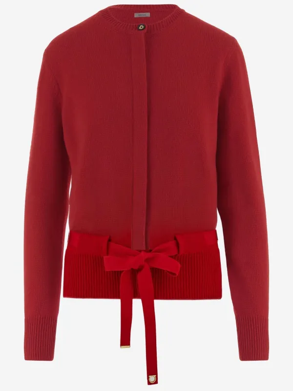 Cardigan Cashmere Red made by Salvatore Ferragamo