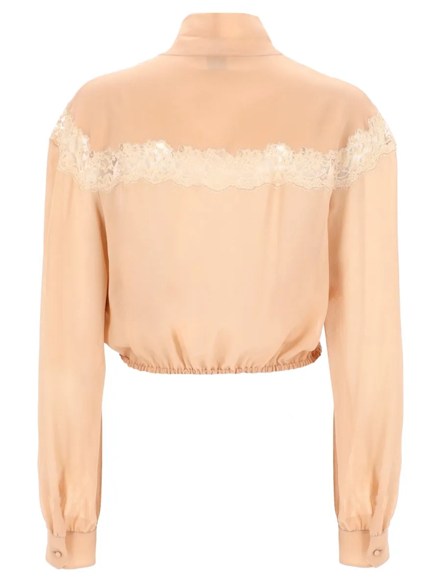 Shirt Lavallière Silk Georgette Nude sold by Lord & Taylor product image thumbnail 2
