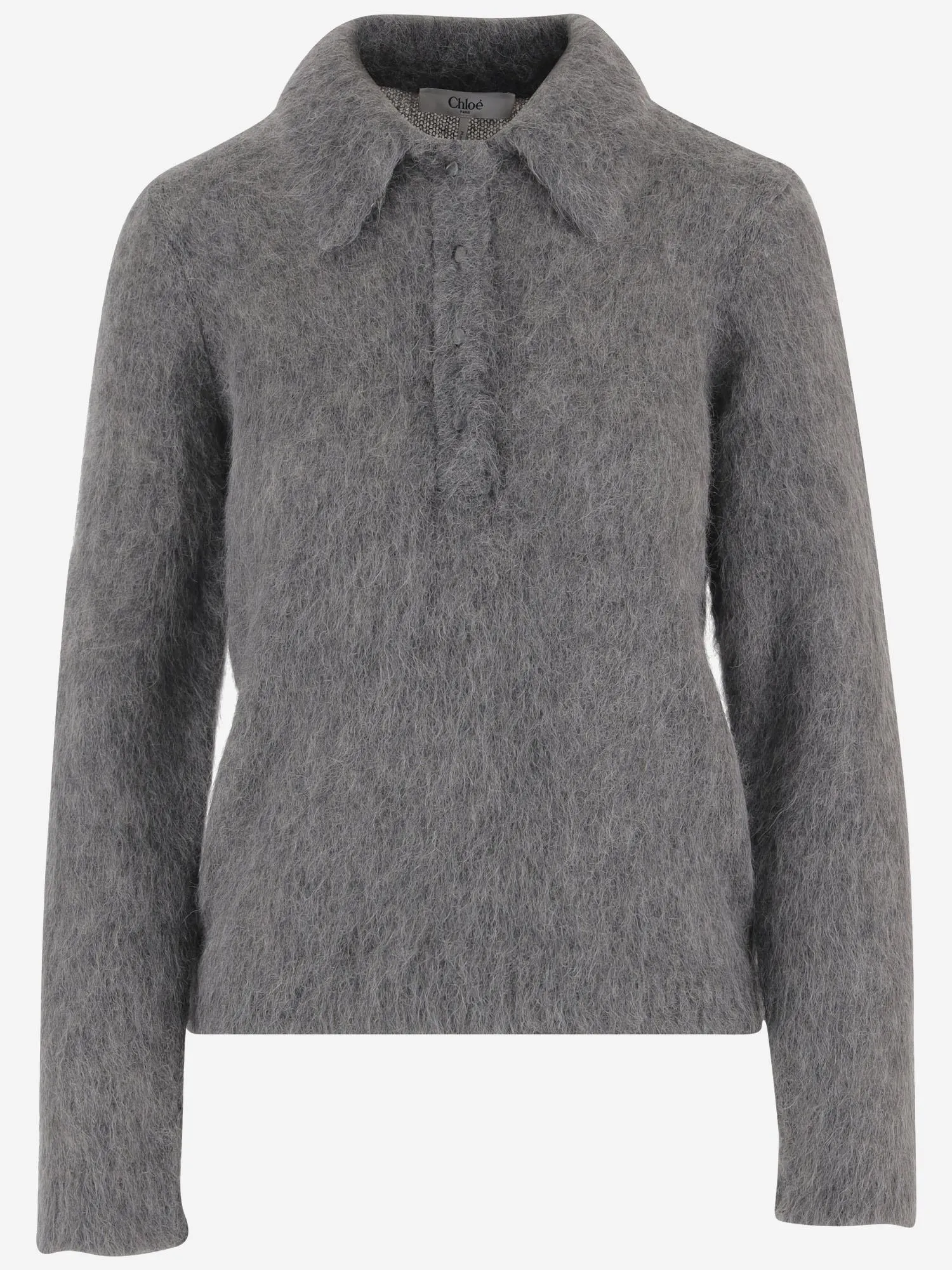 Polo Sweater Brushed Alpaca Grey sold by Lord & Taylor