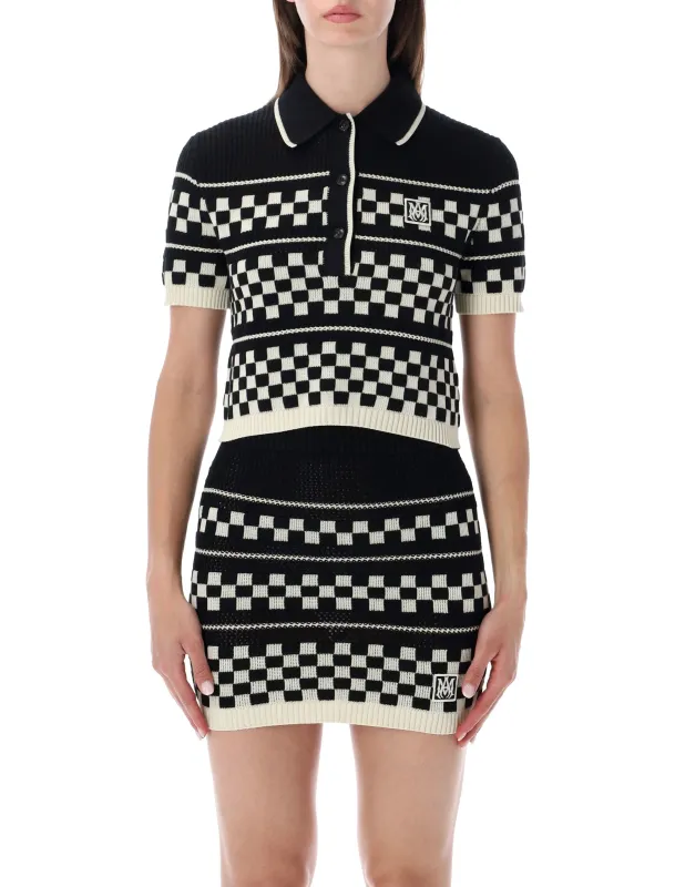 AMIRI CHECKERED MESH POLO made by AMIRI
