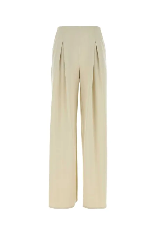 IVORY STRETCH SATIN PALUDE PALAZZO PANT made by MaxMara