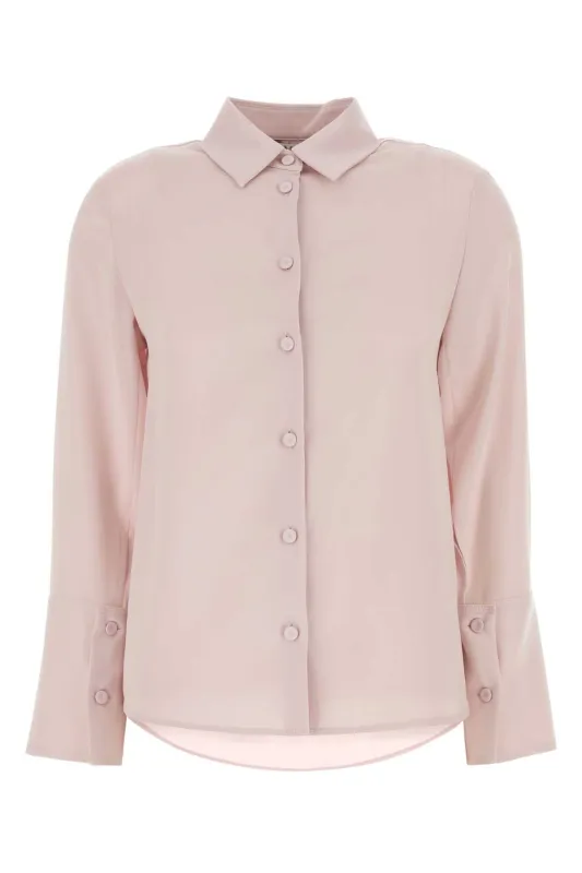 PASTEL PINK STRETCH SILK OLIERA SHIRT made by MaxMara