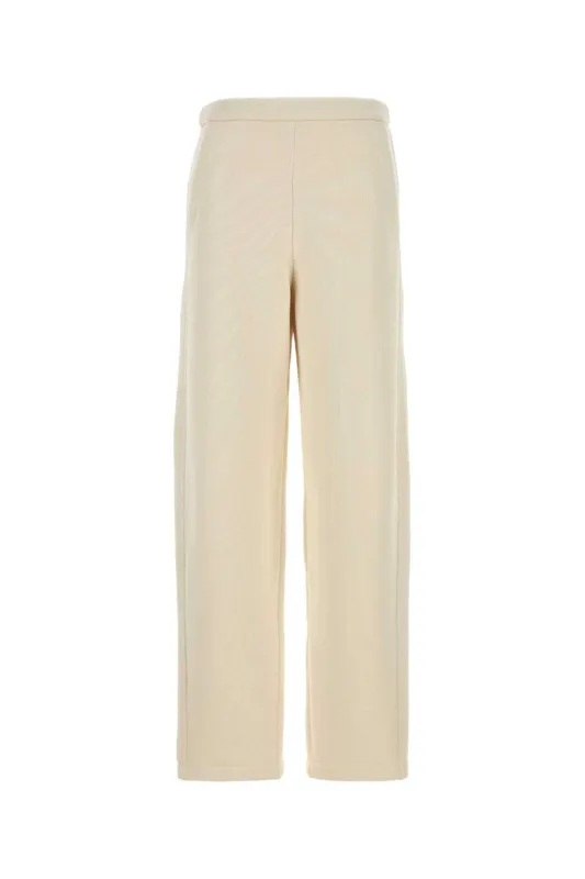 IVORY COTTON BLEND WIDE-LEG DENTE PANT made by MaxMara