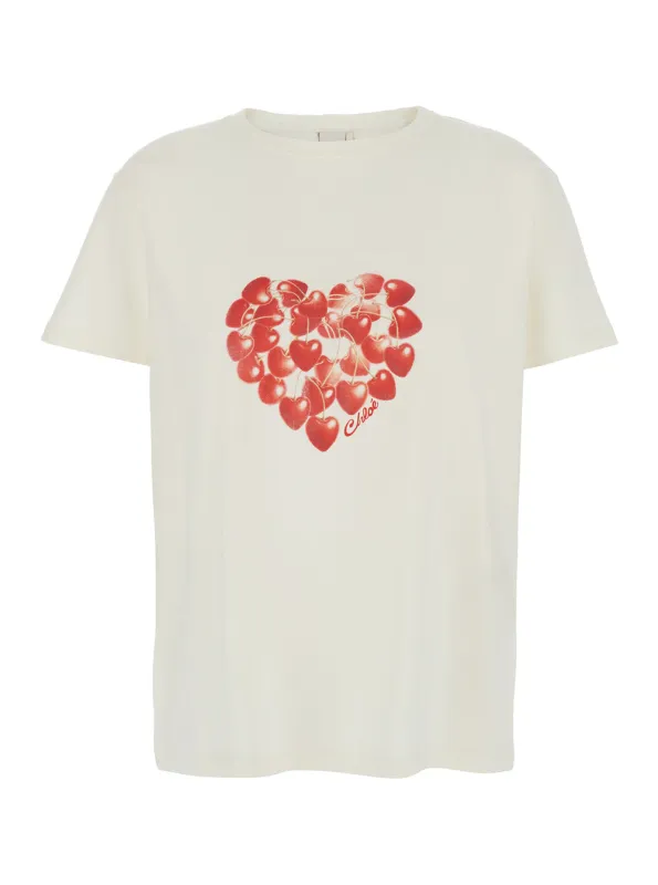 T-shirt White Cotton made by Chloe