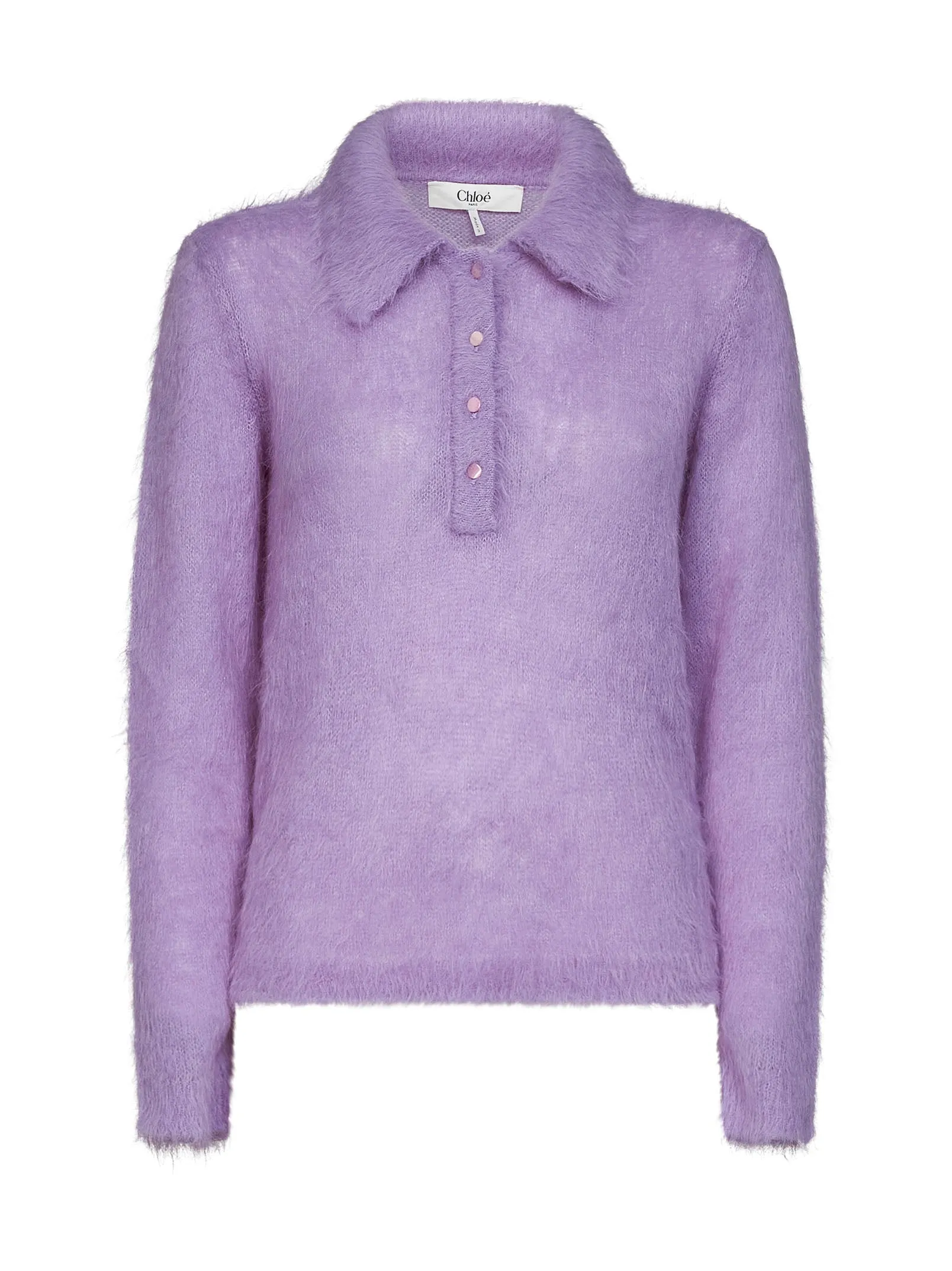 Alpaca-Blend Knit Polo Lilac sold by Lord & Taylor