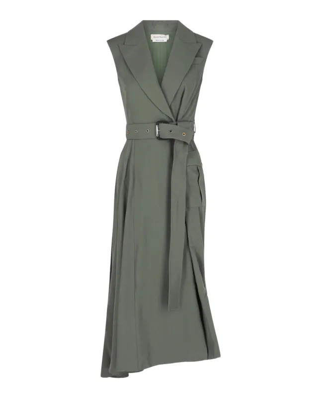 Asymmetrical Trench Midi Dress made by Alexander McQueen