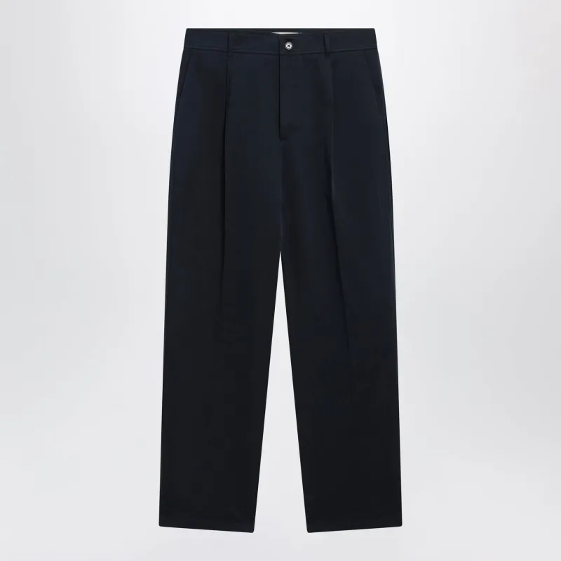 NAVY BLUE COTTON TROUSERS made by Valentino Garavani