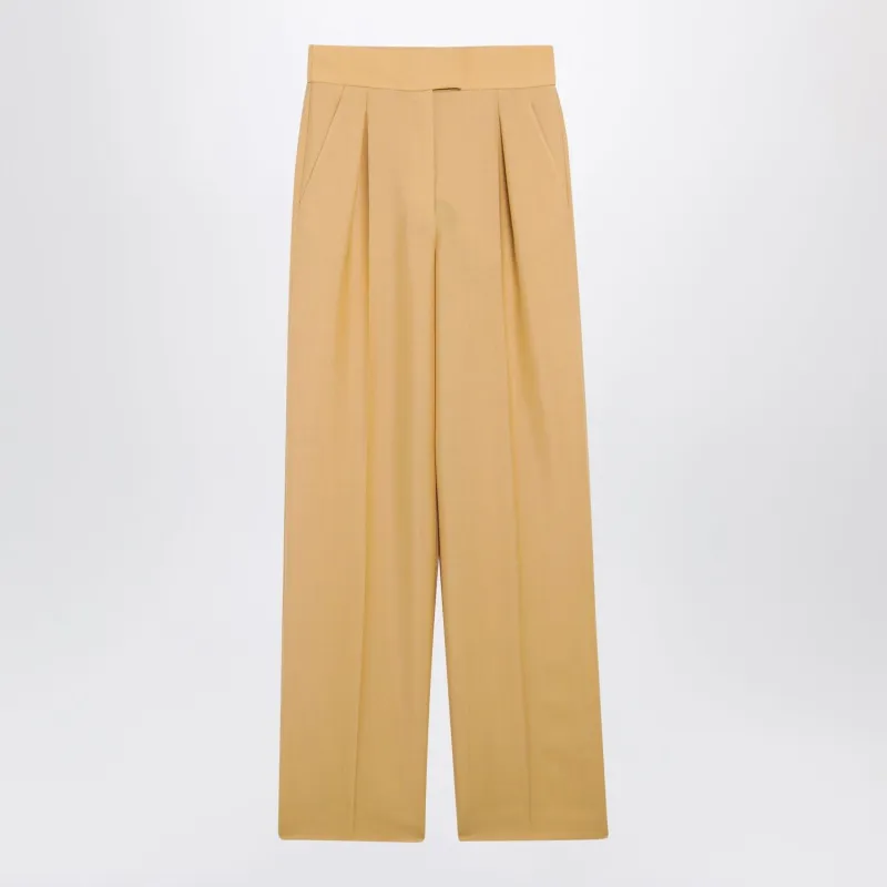 BRITISH MOHAIR TROUSERS IN OCHRE made by Valentino Garavani