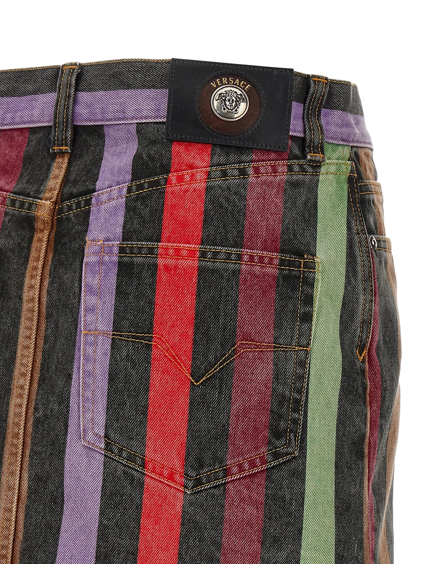 Striped denim skirt sold by Lord & Taylor product image thumbnail 4