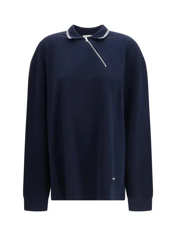 Long-Sleeved Polo Blue made by Miu Miu
