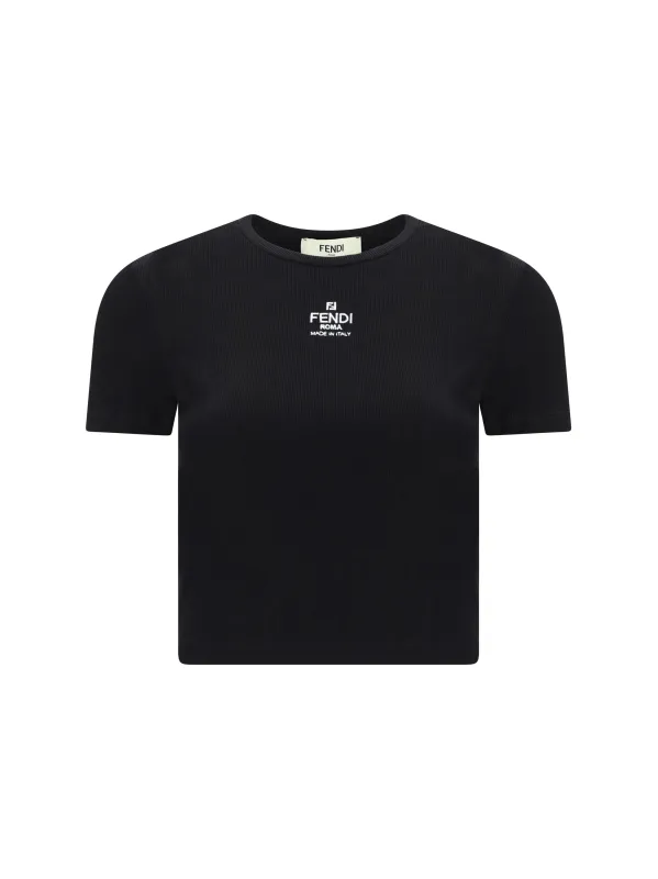 Cotton T-shirt Black made by Fendi