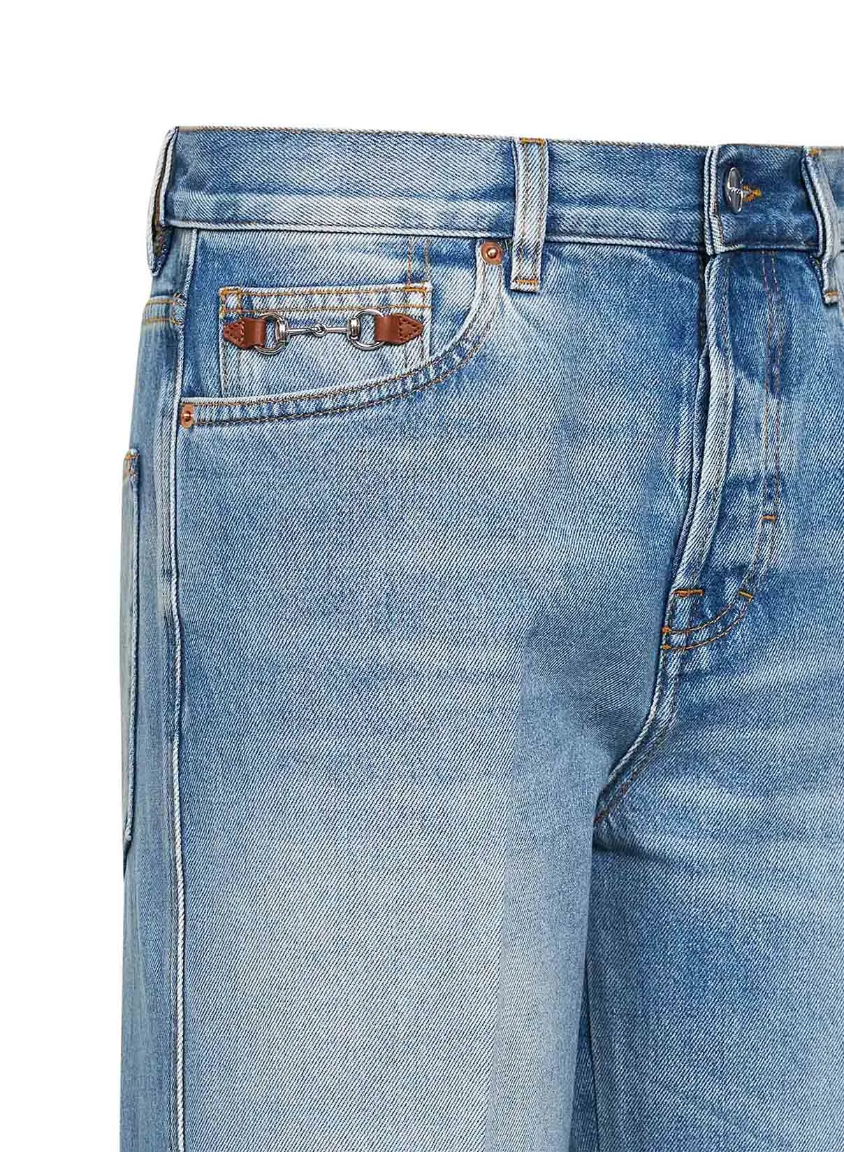 Light Blue Flared Cotton Denim Jeans sold by Lord & Taylor product image thumbnail 3