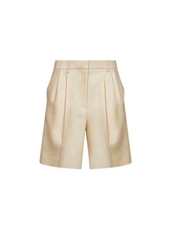 Shorts Auggie Ivory Wool-Silk made by KHAITE