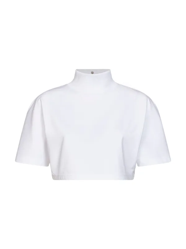 Cropped Jersey T-shirt White made by Alaia