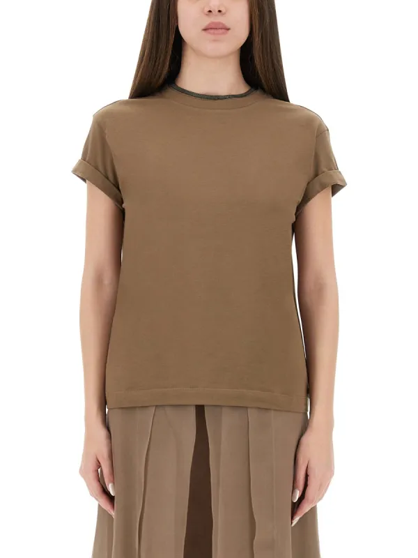 T-SHIRT IN JERSEY DI COTONE made by Brunello Cucinelli