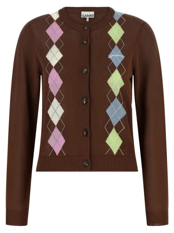 'Argyle' cardigan made by Ganni