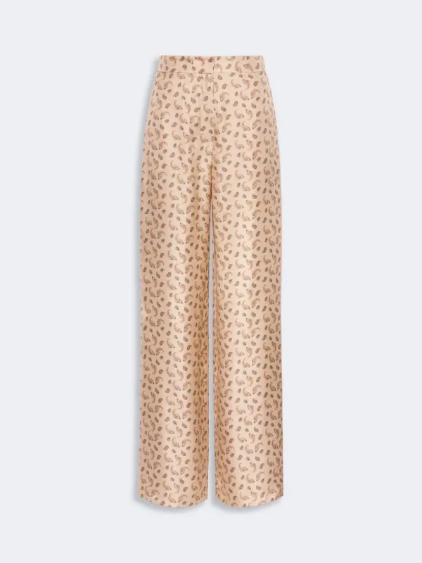 MSTFUXIA – SILK PALAZZO TROUSERS WITH PAISLEY PRINT made by MaxMara