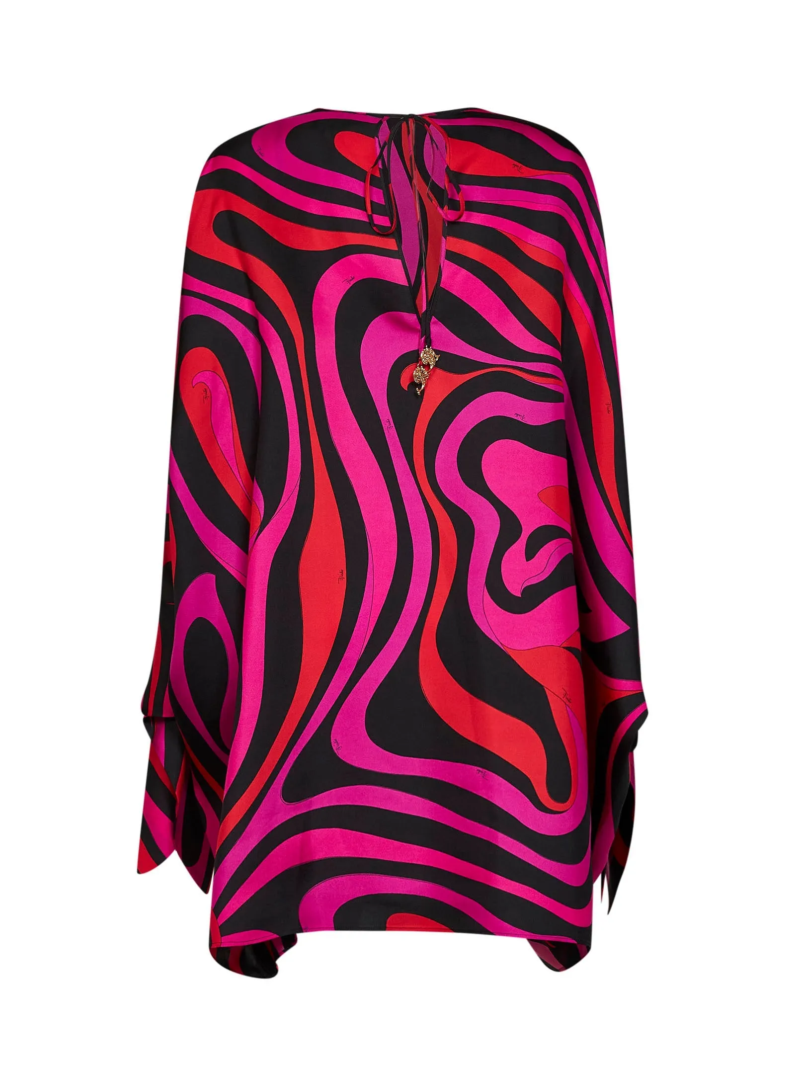 Silk Twill Short Kaftan Fuchsia/Black sold by Lord & Taylor product image thumbnail 2