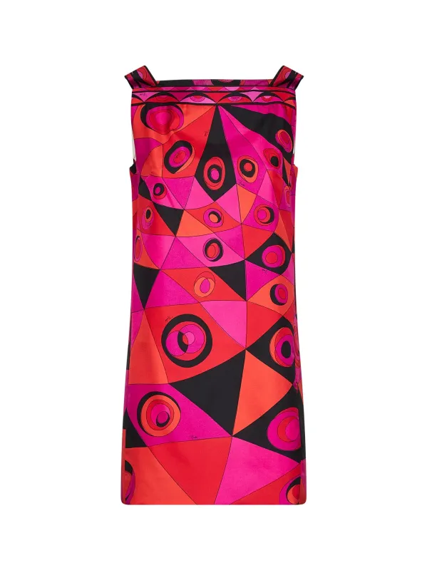 Mini Dress Fuchsia/Black Silk made by Emilio Pucci