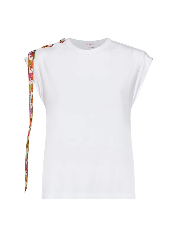 Tank Top White Viscose made by Emilio Pucci