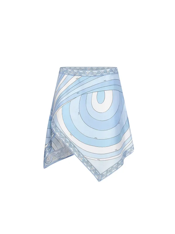 Mini Skirt Iride-print Light Blue made by Emilio Pucci
