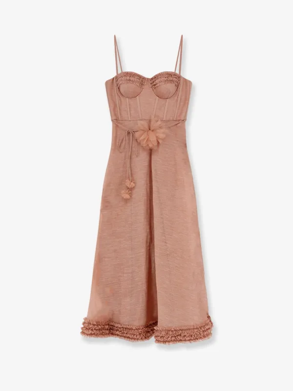 Dress Luna Pink Linen-Silk made by Zimmermann
