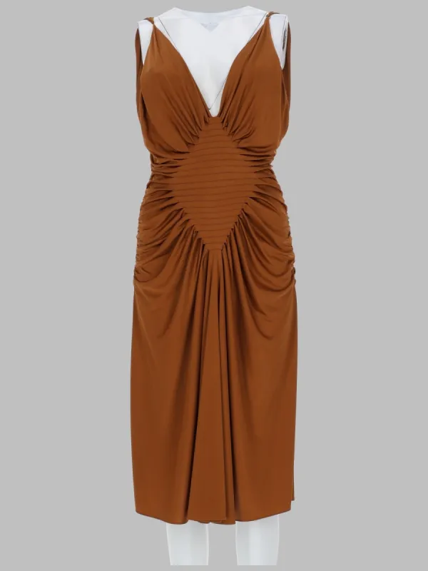 Midi Dress Viscose Jersey Brown made by Versace