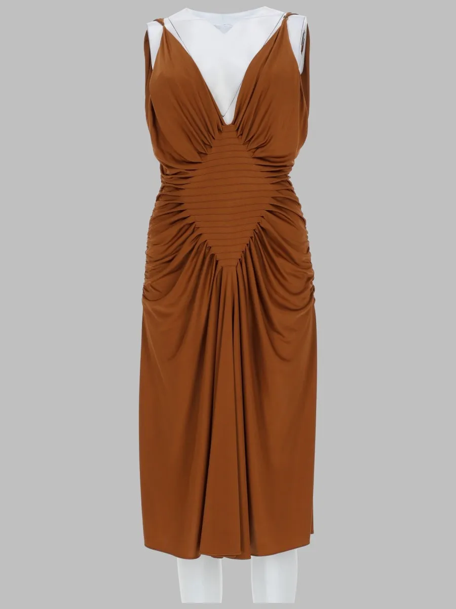 Midi Dress Viscose Jersey Brown sold by Lord & Taylor