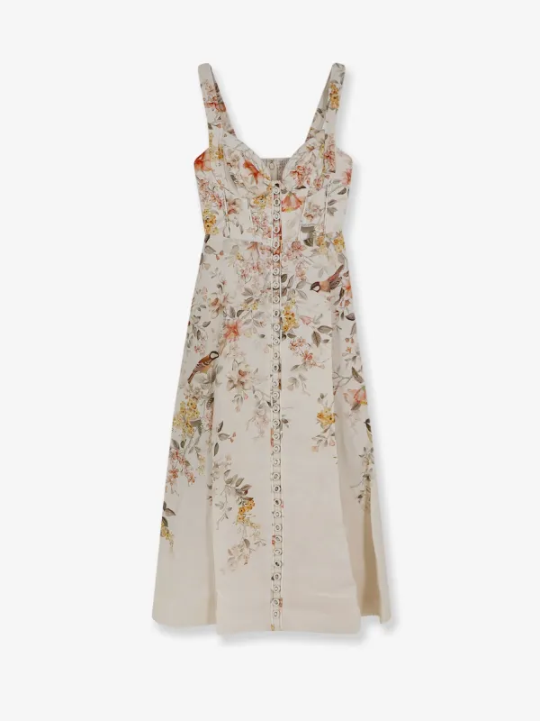 Dress Luna Linen Midi Beige made by Zimmermann