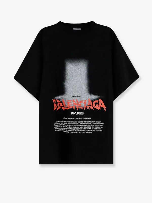 T-Shirt The Door Cotton Black made by Balenciaga