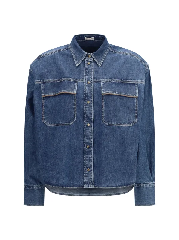 Denim Shirt Vintage Blue made by Brunello Cucinelli