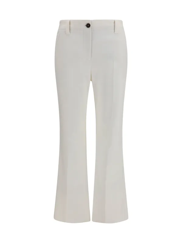Slim Flared Trousers Off White made by Brunello Cucinelli