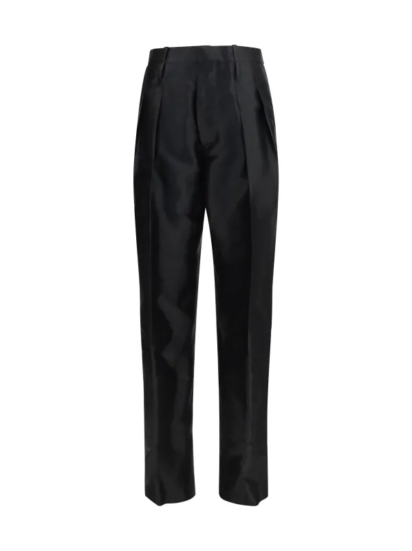 Tapered Wool Trousers Double Black made by Bottega Veneta