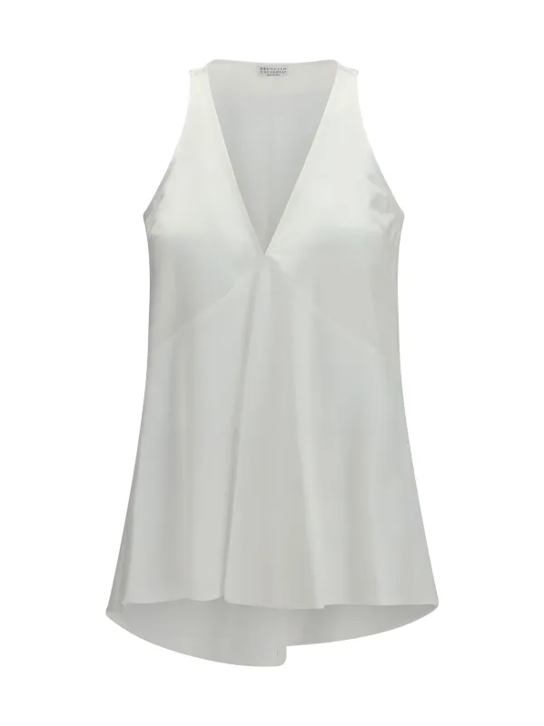 Satin Top Cotton-Silk Natural made by Brunello Cucinelli