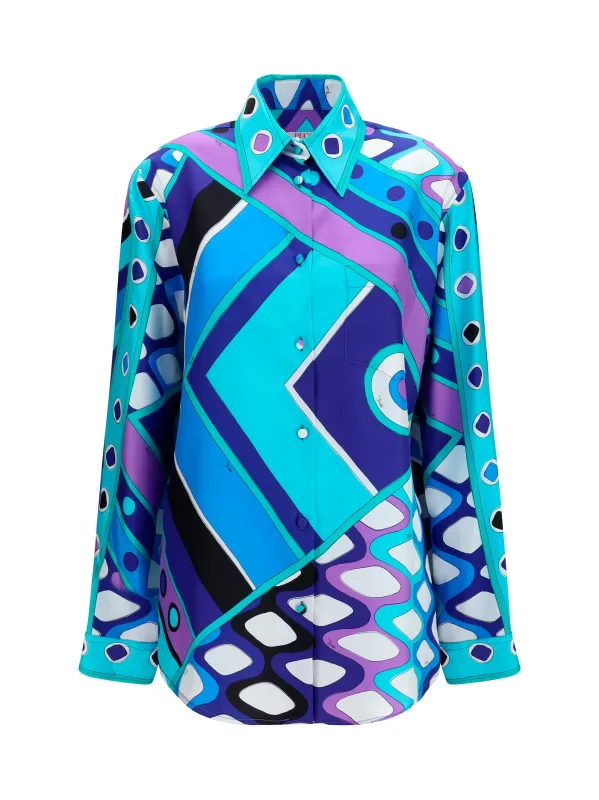 Shirt Turquoise Blue made by Emilio Pucci