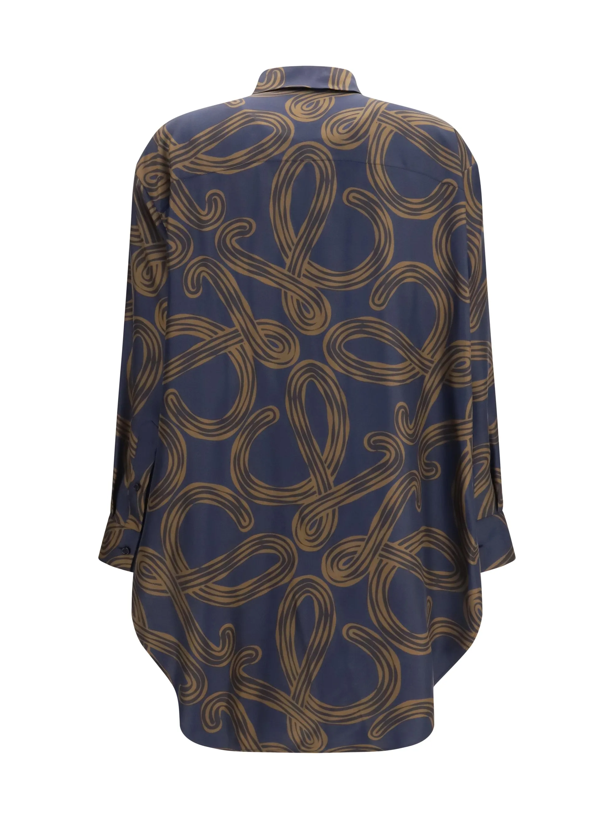Shirt Silk Twill Navy/Brown sold by Lord & Taylor product image thumbnail 3